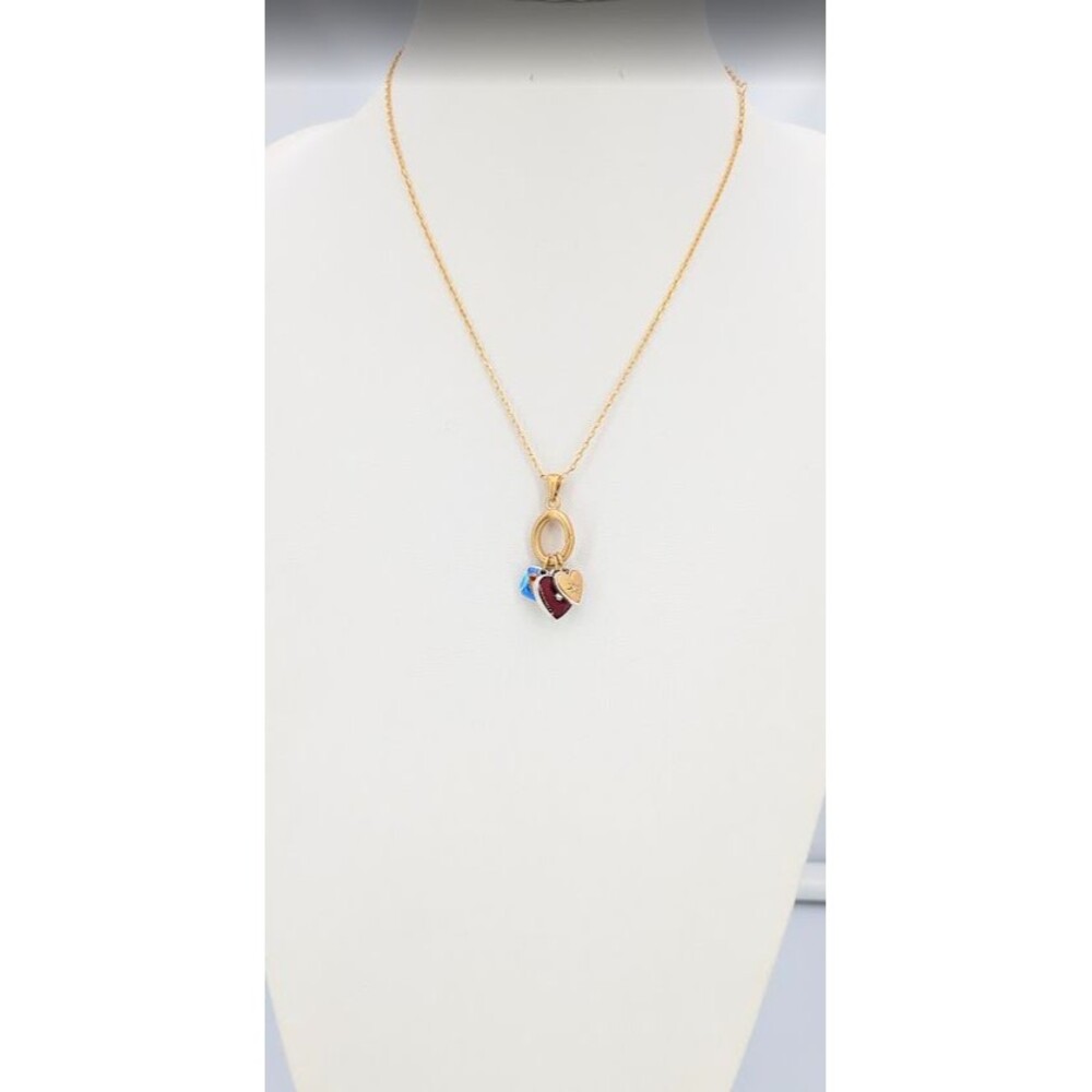 Brighton One Heart Necklace JM7687 Gold Silver Blue Red Enamel Crystal 16-19in - Picture 9 of 14